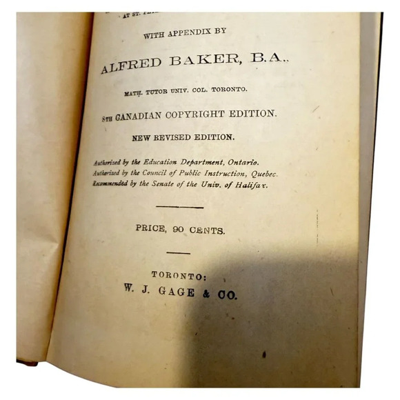 Elementary Algebra J Hamblin Smith Book HC Gage Text 1877 8th Print Canada - Picture 4 of 16